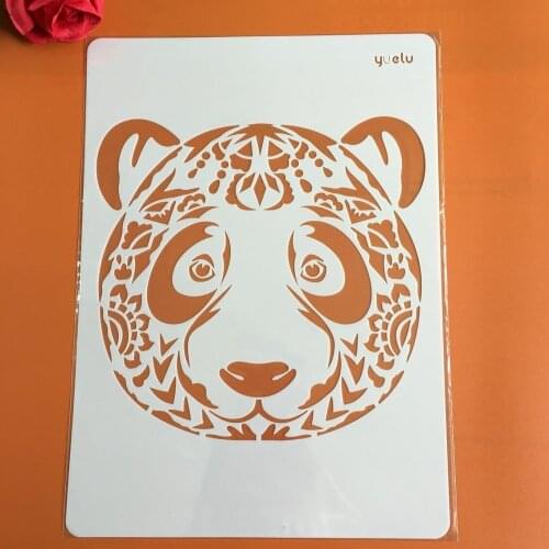 A4 29 * 21cm diy craft panda mold for painting stencils stamped photo album embossed paper card on wood, fabric,wall stencil