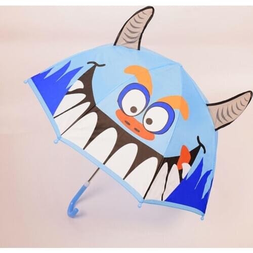 Children Umbrella with Animal Ears Boys Girls Cartoon Long Handle Light Umbrella Dropshipping
