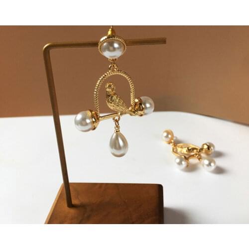 DoreenBeads Vintage Drop Earrings For Women Elegant Earrings Party Jewelry Gold Color Metal White Birdcage Bird Imitation Pearl