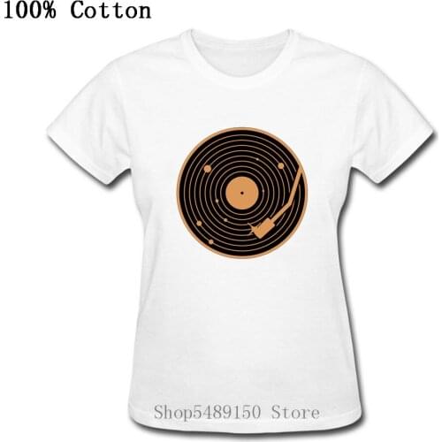 Printing Hip Hop Music Tee Shirts Lady Clothes Camiseta Luxury Brand T-Shirt Women Short Sleeve Retro Vinyl Record Tshirt Femme
