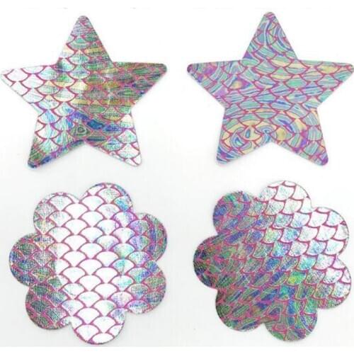 GEOCOCCYX50pairs (100 Pcs) /lot New womens Breast Pasties Nipple Covers Mermaid pattern adhesive with a soft Sexy experience