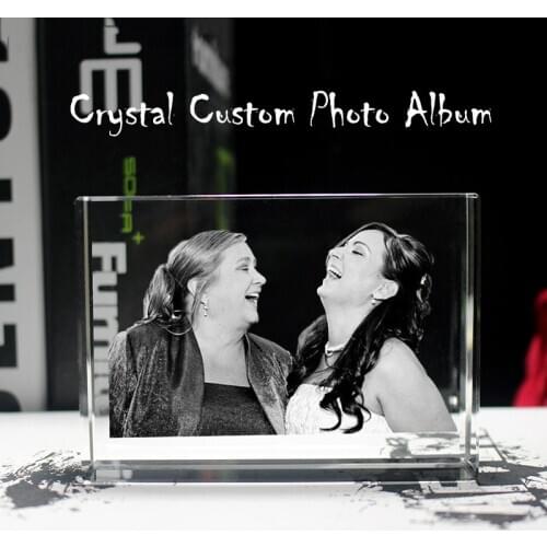 Custom Personality Memorable Photo Laser Engraving Decorative Crystal Block Wedding Anniversary Commemoration day Photo Frame