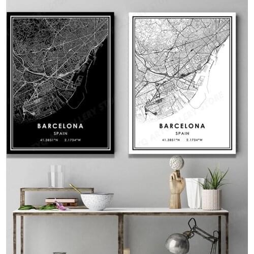 Spain BARCELONA Nordic Poster Wand Kunst Leinwand Malerei Wand Bilder Für Wohnzimmer decor