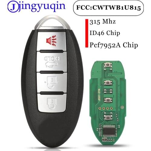 Jingyuqin 10pcs Remote Car Key Fob 315Mhz ID46 PCF7952A Chip CWTWB1U815 For Nissan Sunny Versa Sentra Juke Cube 4 Buttons