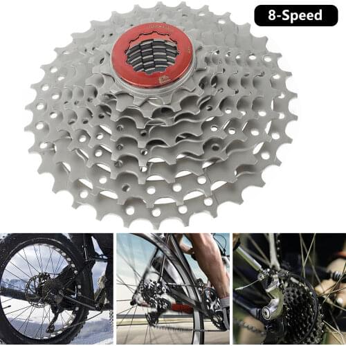8 Speed Cassette 11T/13T/15T/18T/21T/24T/28T/32T Road Bike Cassette Speed Freewheel Compatible Accessories for MTB Road Bicycle