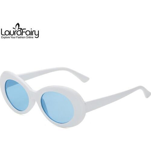 Laura Fairy Vintage Oval Sunglasses Women Classic Eyewear Accessories UV400 Sun Glasses For Women Shades White Oculos LF9750
