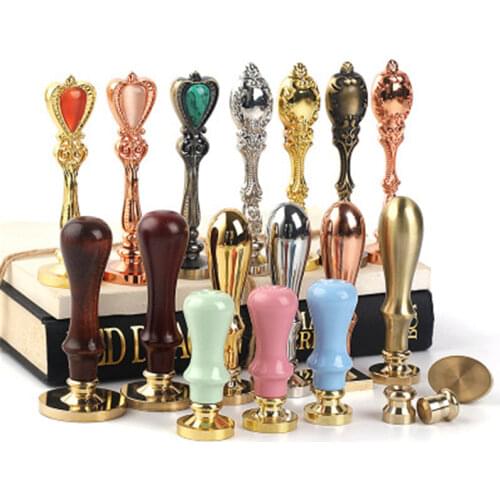 Custom Macaron Wood Handle Wax Seal Stamp Metal Postage Stamps for Alphabet Letter Date Wedding Envelope Scrapbooking Stamping