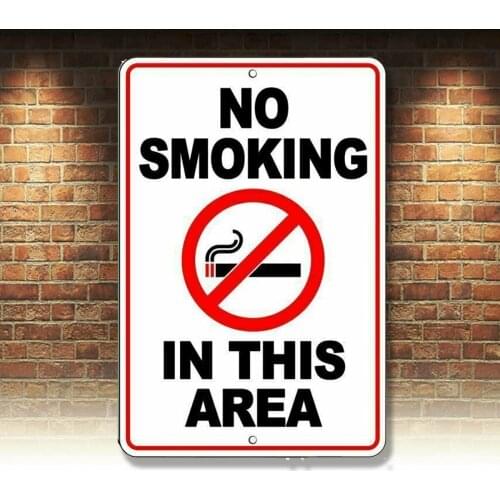 Metal Sign WARNING No Smoking In This Area Aluminum novelty premise