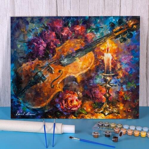 Mozzarts Violin Coloring By Numbers Painting Complete Kit Oil Paints 50*70 Painting On Canvas Home Decoration For Handiwork
