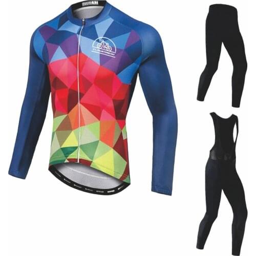 Men Long Sleeves Cycling clothing Jersey Set Cycling Maillot Sport Uniform MTB Bicycle Clothes Tight Jacket Men Cycle Clothes