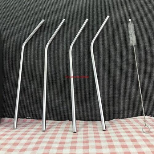 100set Reusable Straight Bent Stainless Steel Drinking Straws With 1 Pc Cleaning Cleaner Brush For Coffee Milk Drinkware