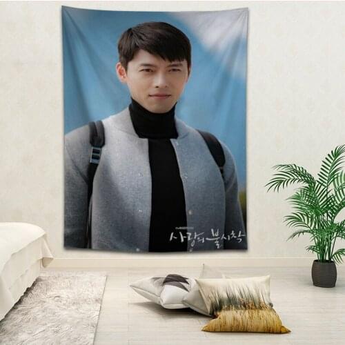 Hyun Bin Wall Hanging Tapestry Home Party Decorative Tapestries Photo Background Cloth Table Cloth Wall Tapestry
