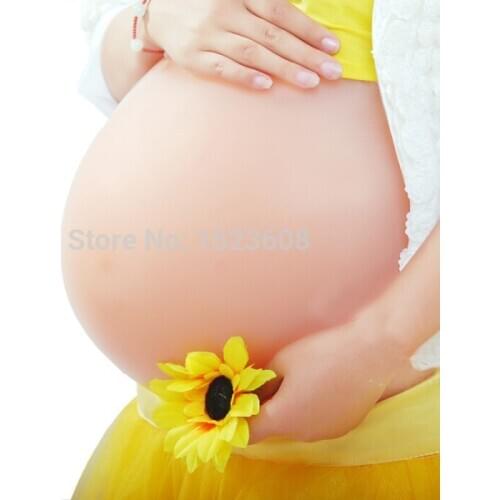 Realistic twins fake belly silicone pregnant belly 4000g or 9~10month