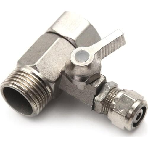 RO Feed Water Filter Purifier Adapter 1/2'' To 3/8'' Ball Valve Faucet Tap Safe Copper Nickel Plating