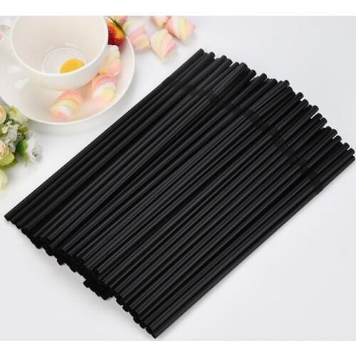 100Pcs Drinking Straws 24CM Black White Long Flexible Wedding Party Supplies Plastic Milk Drinking Straws Kitchen Accessories
