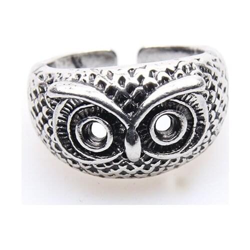 ZRM Vintage Owl Alloy Ring Punk Hip Hop Classic Animal Rings For Men And Women Birthday Gifts Party Style