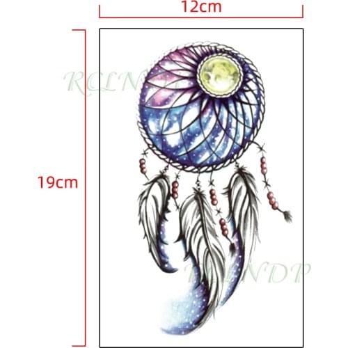 Waterproof Temporary Tattoo Sticker Color Dreamcatcher Feather Fake Tattoo Flash Hand Arm Leg Tattoo for Girl Women Men