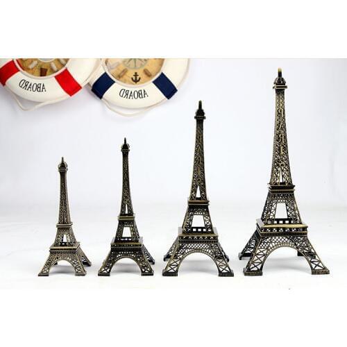 1PC 8cm-62cm Vintage Decor Metal Craft Retro Antique Bronze Paris Tower Model Home Decoration Tower JL 0972