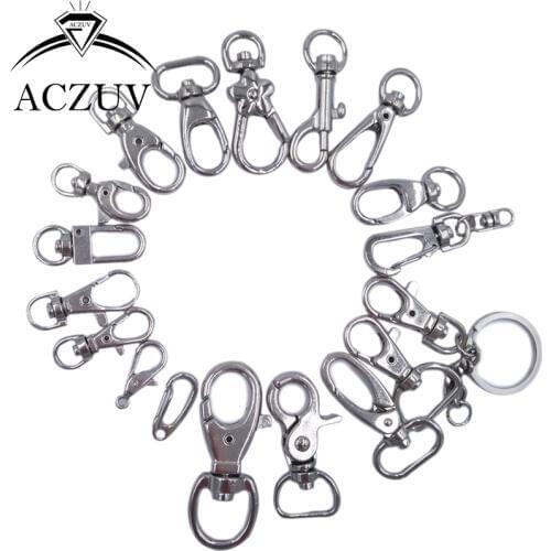 100Pcs Dull Silver Claw Swivel Lobster Clasps Snap Hooks for Keychains Bag Purse Chain Jewelry Making Clothing Accessories