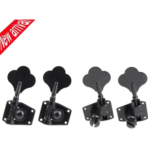 4pcs/set 4R Black Electric Bass Tuners Machine Heads Tuning Pegs Keys Set With Mounting Screws & Ferrules Guitar Parts