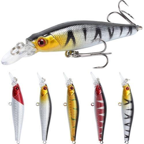 5pcs/lot Minnow Fishing Lure 8.5cm 8.2g Crankba Floating Isca Artificial Hard Bait Bass Pesca Wobblers Carp Fishing tackle