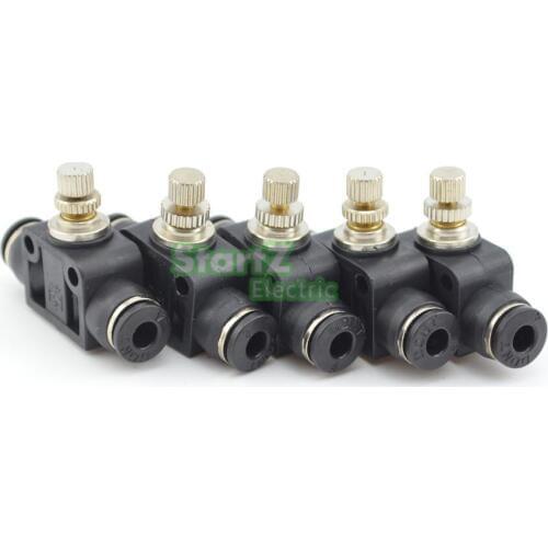 5PCS Black High 4mm Quality Flow control valve Pneumatic Fittings Pneumatic type speed control connector DSA-04