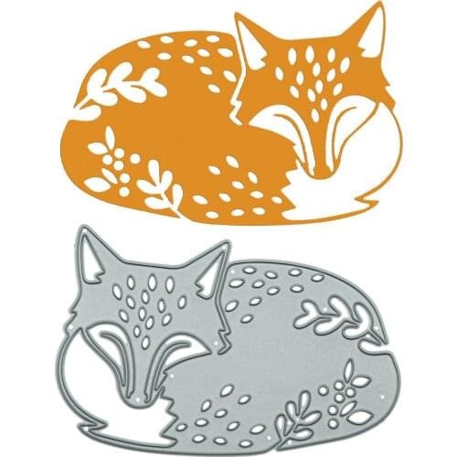 Large Size Sleeping Fox Pattern Metal Cutting Die Clipart Scrapbooking Craft Paper Decorating Cutter Punch Stencil