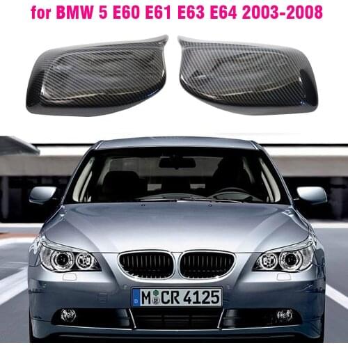 Carbon Fiber Car Rear View Door Wing Mirror Side Mirror Cover Caps Shell Case for BMW E60 E61 E63 E64 5 Series Model 2004-2008