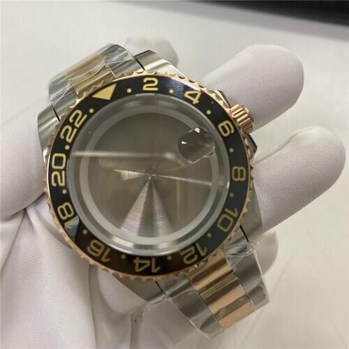 For ETA 2836 Movement Stainless Steel Watch Case Cover with Watchband for Miyota 8215 8200 for Mingzhu Series Movement