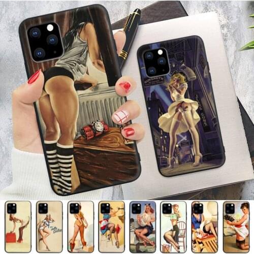 Sexy Pin Up Girl Vintege Phone Case For IPhone 12 11 Pro Max 7 8 6 6s Plus Se 2020 X Xs Xr 5 5s Silicone Cover