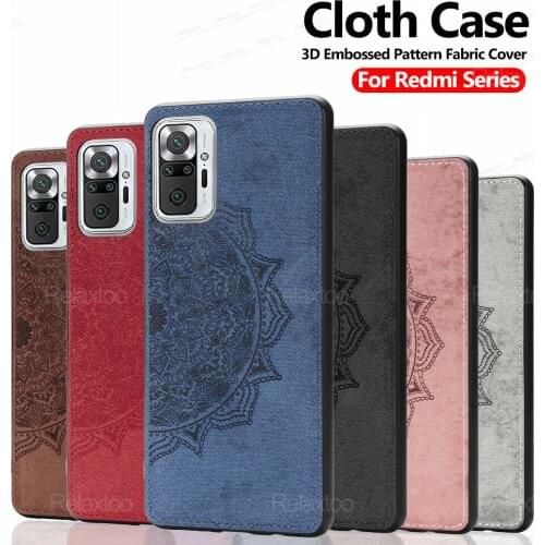 For Xiaomi Redmi Note 10 Pro Case Cloth Fabric Phone Cover Redme Note10 Nota 10s 3D Embossed Pattern Shockproof Protection Coque