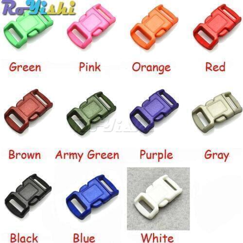 110pcs/pack 3/8"(11mm) Colorful Contoured Side Release Buckles for paracord Bracelets/Backpack