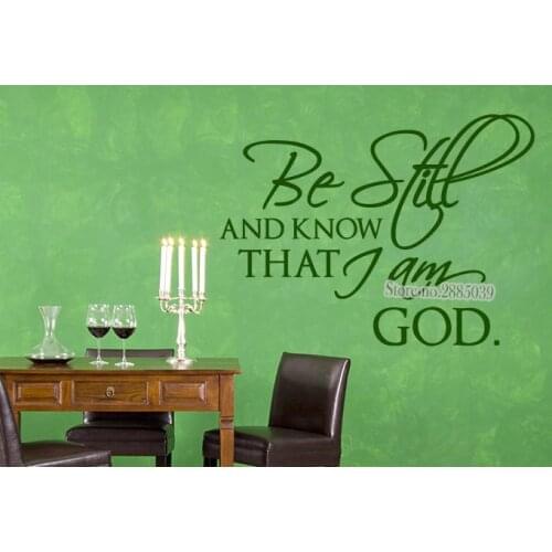 Christian Art Home Decor Be Still And Know That I Am God Vinyl Wall Stickers Church Home Decal For Living Room Decoration LA390