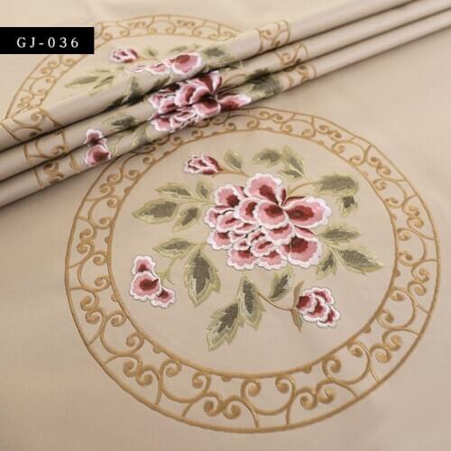Chinese linen embroidery fabrics interior decoration jacquard woven polyester for table pillow DIY textile fabric