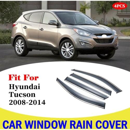 For Hyundai Tucson Window Visor Car Rain Shield Deflectors Awning Trim Cover Exterior Car Styling Accessories Parts 2008-2014