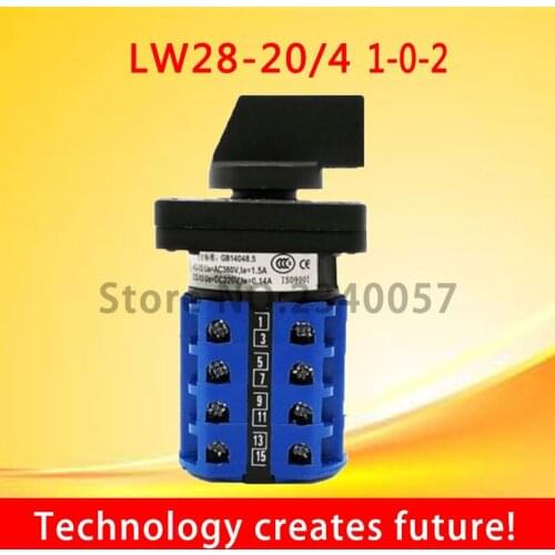 LW28-20A/4 Universal Switch,3Position 16Terminals Rotary Cam Changeover Switch 550V 20A 3 position 4 knots