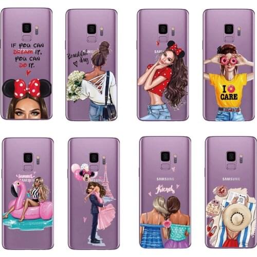 Fashion Girls Boss Case for Samsung Galaxy S10 Plus S10e lite S8 S9 Note 8 9 Soft Clear Case for Galaxy Note 10 Case Protective