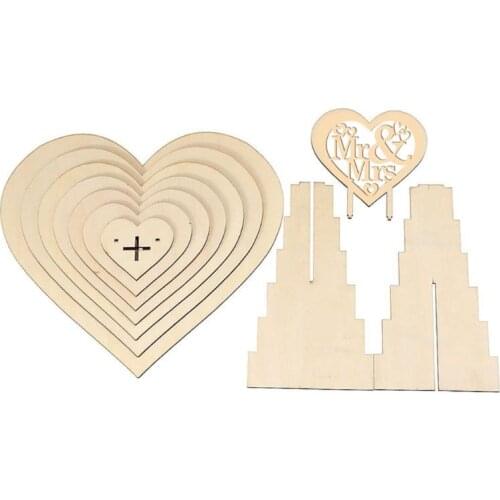 Mr & Mrs Wooden Chocolate Candy Heart Wedding Centrepiece Display Stand Holder