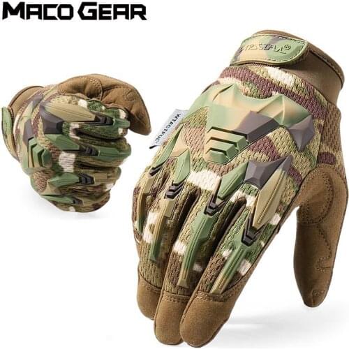 Multicam Tactical Glove Camo Army Military Combat Airsoft Bicycle Outdoor Hiking Shooting Paintball Hunting Full Finger Gloves