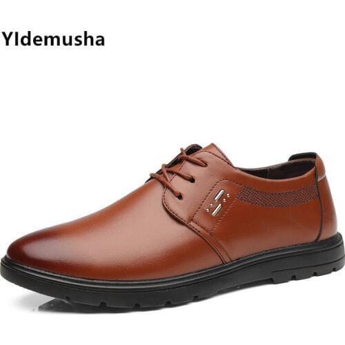 2019 Autumn New Fashion Men Casual Shoes Classic PU Leather Flats Male Formal Oxford Dress Shoe Luxury Zapatos Hombre Plus Size