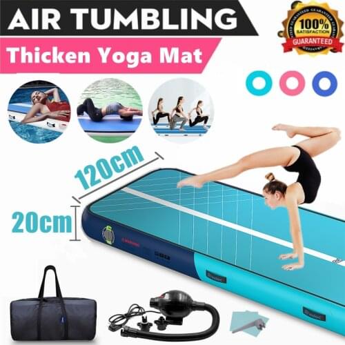 Rimdoc 3M Inflatable Airtrack Thicken Yoga Mat Gymnastics Mattress Gym Mat Air Track Floor Trampoline Wrestling Mat for Kid Gift