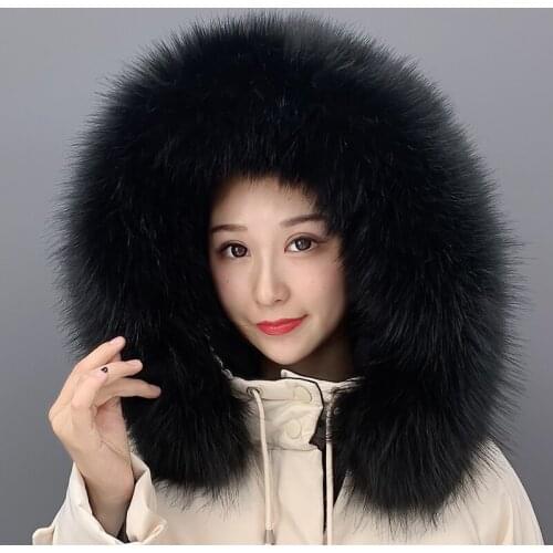 2021 New Faux Fur Collar Winter Women Scarf Fake Raccoon Fur Shawl for Coat Luxury Female Fur Scarf for Hood