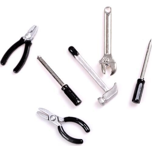 NEW 6PCS/Set Dollhouse Scale Miniature Metal Hand Tools Sets New 1/12 Dolls House Accessories Furniture Toys