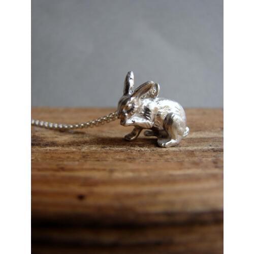 New Unique Vintage Bunny Pendant Necklace Antique Silver Hunger Games Rabbit Necklace Women Best Friend Choker