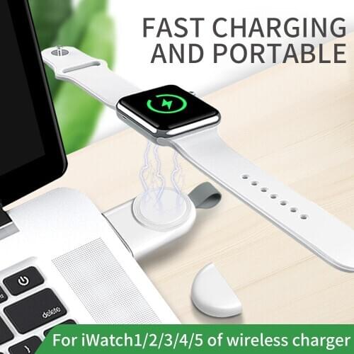 2W Mini Portable Wireless Charger for Apple iWatch 1 2 3 4 5 Dock Adapter Fast Charging Charger Smart Watch Wireless Charging