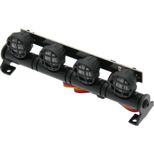 RCAWD 4 Lamps Small Size Round Shape Roof Lamp With 5 Modes White Light For RC Hobby Crawler Scale Parts Axial Traxxas FZ0033