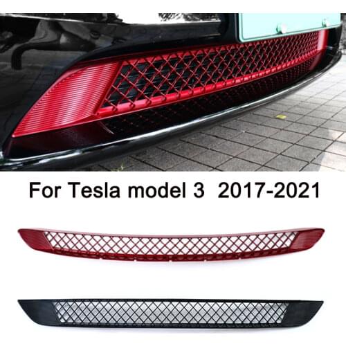 Car Front Bumper Mesh Racing Grille Stainless Steel Protector For Tesla Model 3 2017-2021 Insect-proof Net Protector