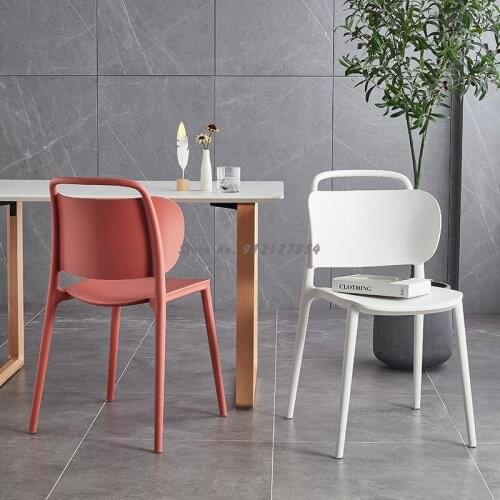Nordic Plastic Chair Backrest Simple Modern Home Creative Desk Chair Milk Tea Shop Simple Thickening Leisure Stool