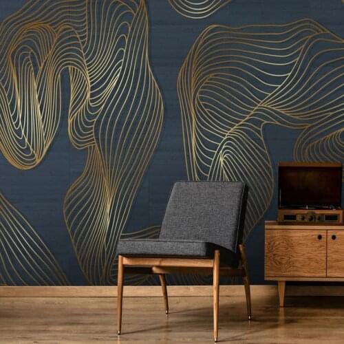 Modern Abstract Line Photo Mural New Chinese Style 3D Hand-painted Artistic TV Background For Home Decoration Improvement Papel