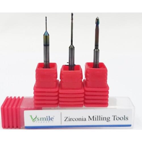 VHF S1/S2/K5 40mm Milling Burs Cutters with Diamond Carbon Coating for Dental Zirconia Blocks PMMA WAX Blank